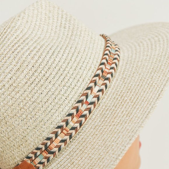 Multi color Braided Band Panama Hat - Picture 4 of 7
